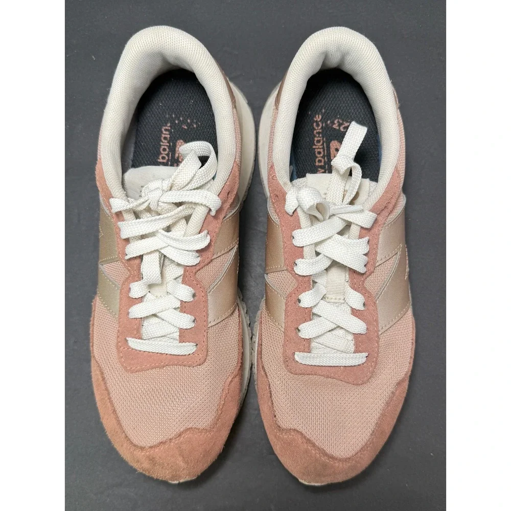 New Balance 237 Sneakers Womens 7.5 Rose Pink WS237MSC Suede Mesh Low Top